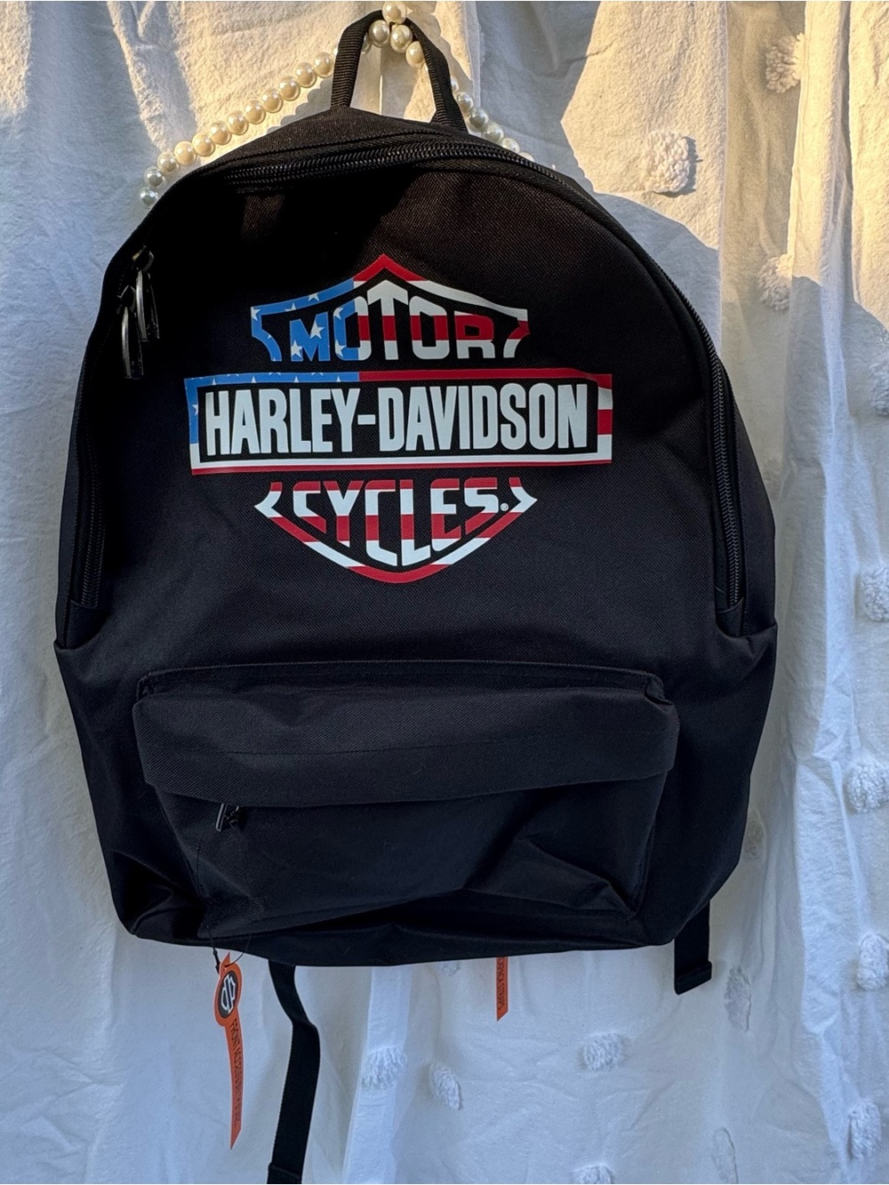 Harley-Davidson Black Backpack with Red, White & Blue Logo